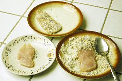 Breading chicken